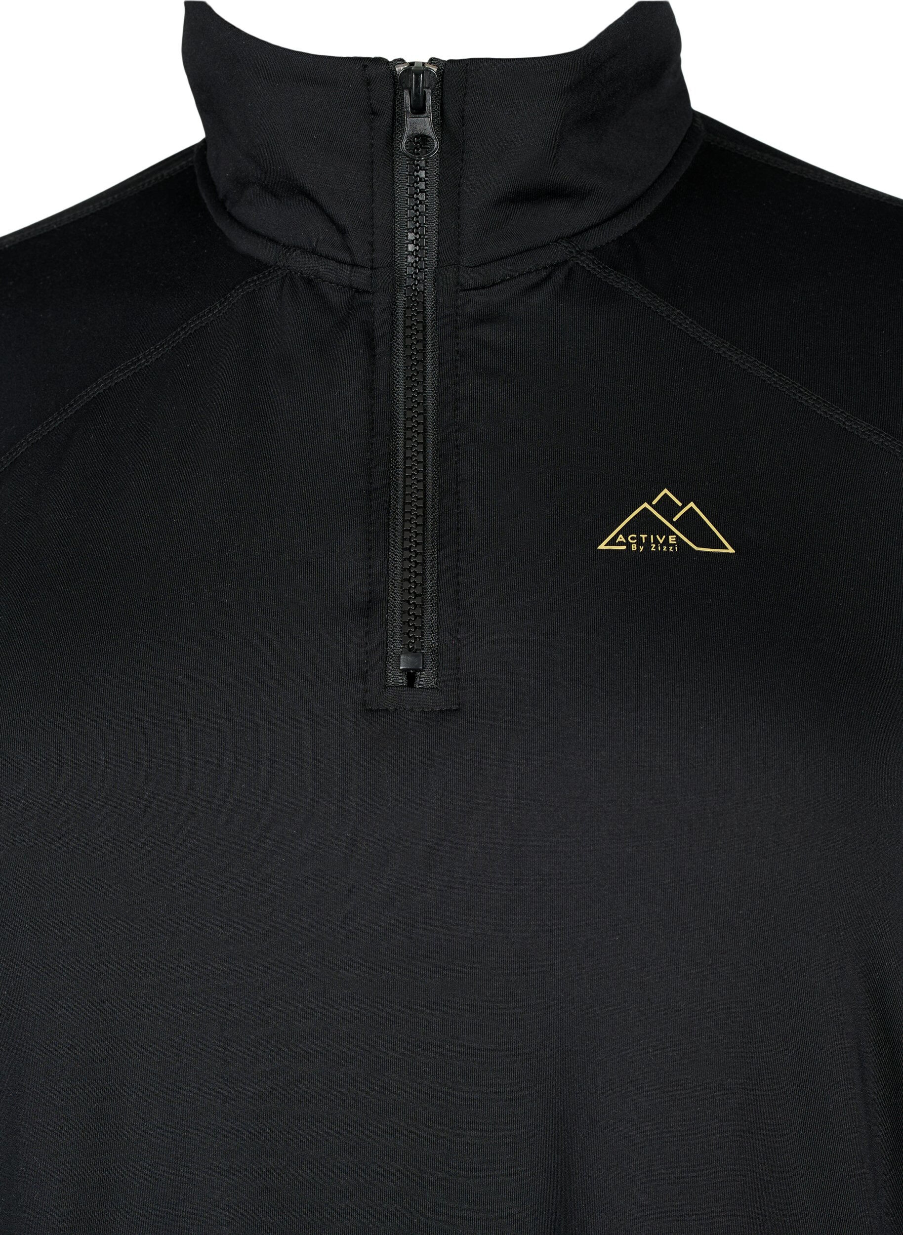 Zizzi Baselayer-Bluse mit Taschen und Mesh, Black, Packshot image number 2