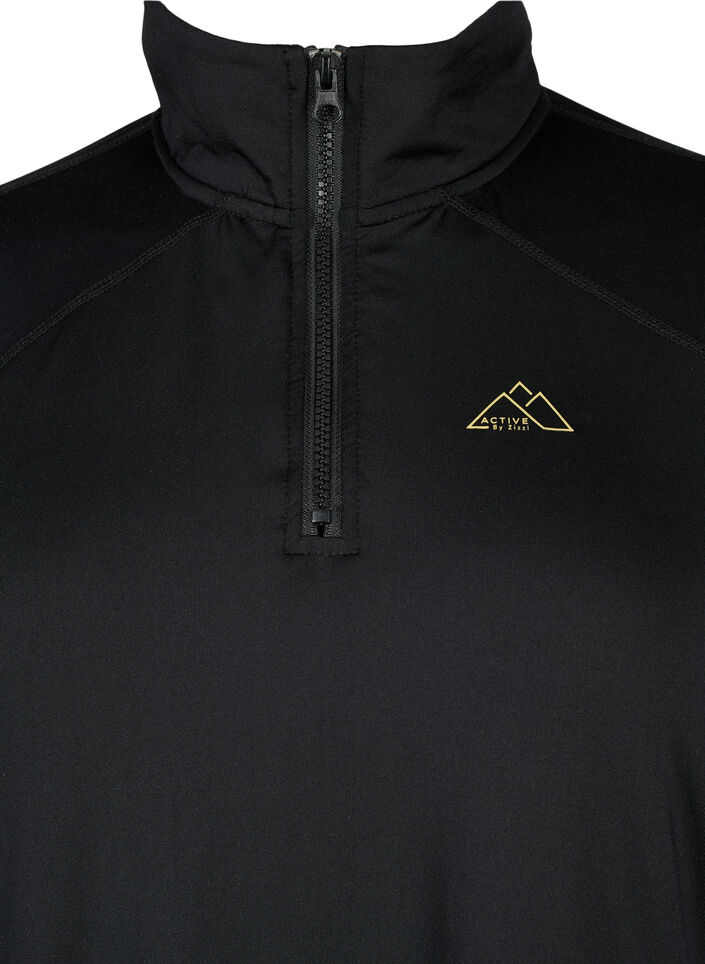 Baselayer-Bluse mit Taschen und Mesh, Black, Packshot image number 2