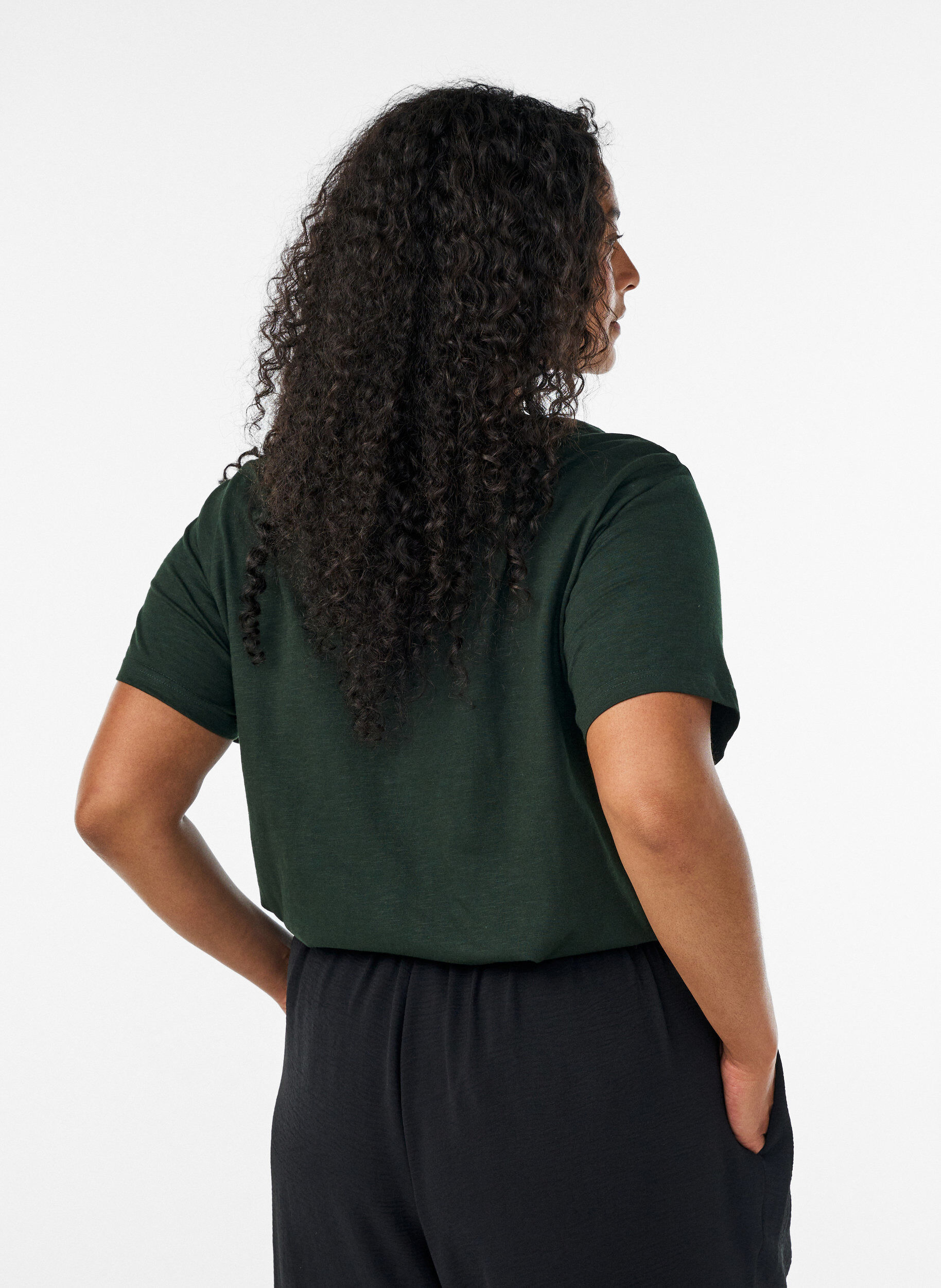 ZizziT-Shirt mit Knopfleiste, Gr&uuml;n, Model image number 2