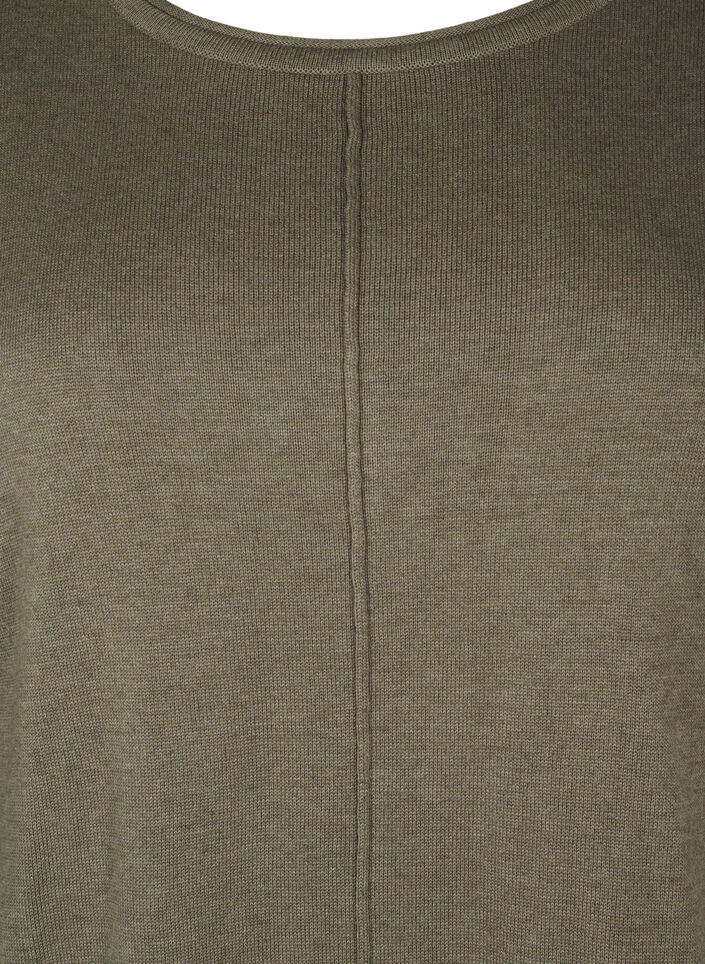 Gestrickte Bluse aus Baumwoll-Viskose-Mischung, Grün, Packshot image number 2