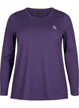 Langärmeliges Trainingsshirt, Purple Plumeria, Packshot image number 0