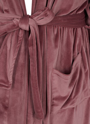 Morgenmantel mit 3/4-Ärmeln und Taschen, Rose Brown, Packshot image number 3
