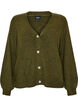 Strickjacke mit V-Ausschnitt und Rippstruktur, Gr&uuml;n, Packshot image number 0