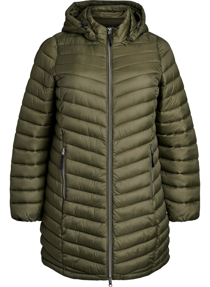 Leichte Jacke mit Taschen und abnehmbarer Kapuze, Gr&uuml;n, Packshot image number 0