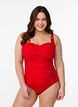 Wattierter Badeanzug mit Drapierung, Rot, Model image number 0