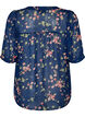 Gebl&uuml;mte Bluse mit V-Ausschnitt, Blau, Packshot image number 1