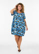 Kurzarm Baumwollkleid mit Print, Blau, Model image number 1