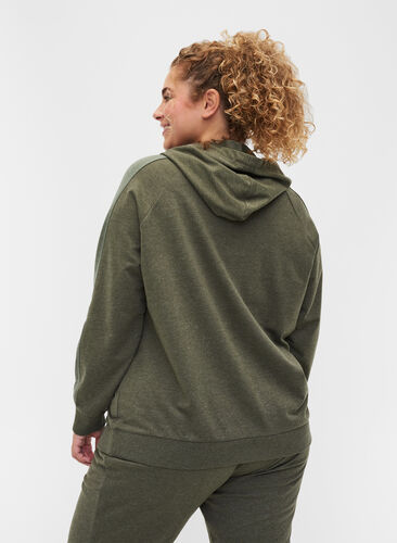 Sweatshirt mit Reißverschluss und Kapuze, Forest Night, Model image number 1