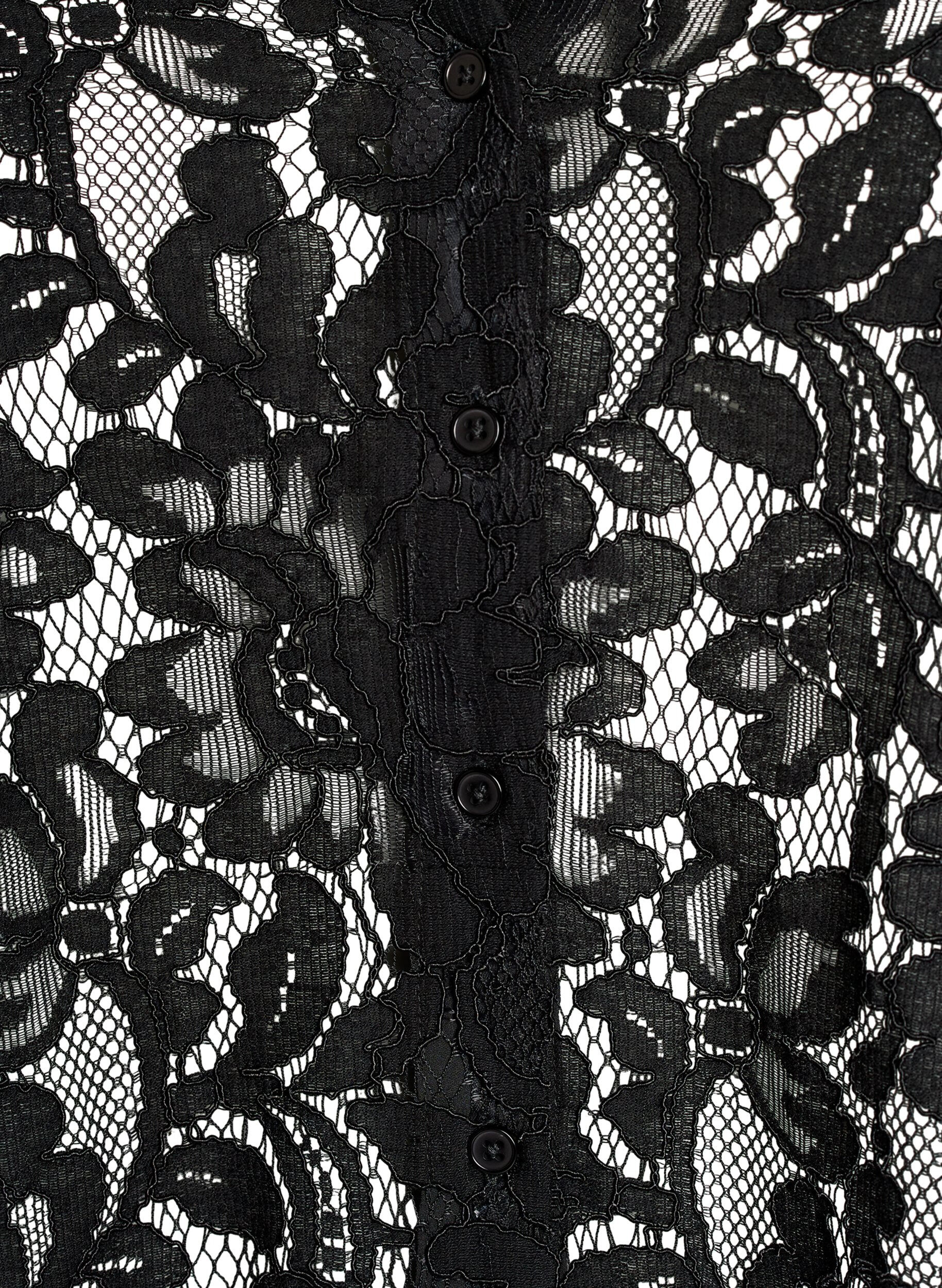 ZizziKurz&auml;rmelige Spitzenbluse mit V-Ausschnitt, Schwarz, Packshot image number 2