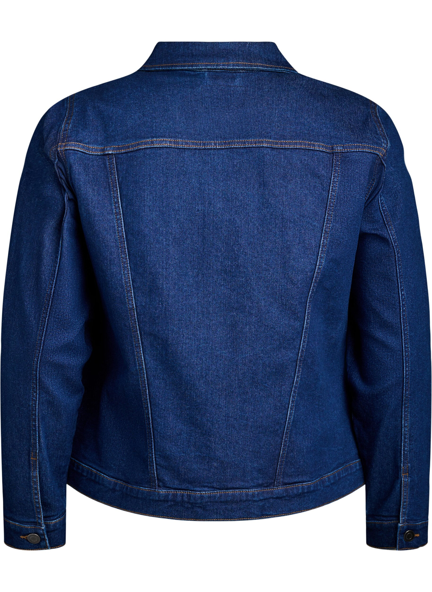 Zizzi Denim-Jacke aus elastischer Baumwollmischung, Blau, Packshot image number 1