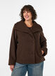 Kurze Jacke mit asymmetrischer Knopfleiste, Braun, Model image number 0