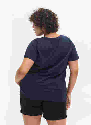 2er Pack kurzarm T-Shirts aus Baumwolle, Navy B/Reseda, Model image number 1