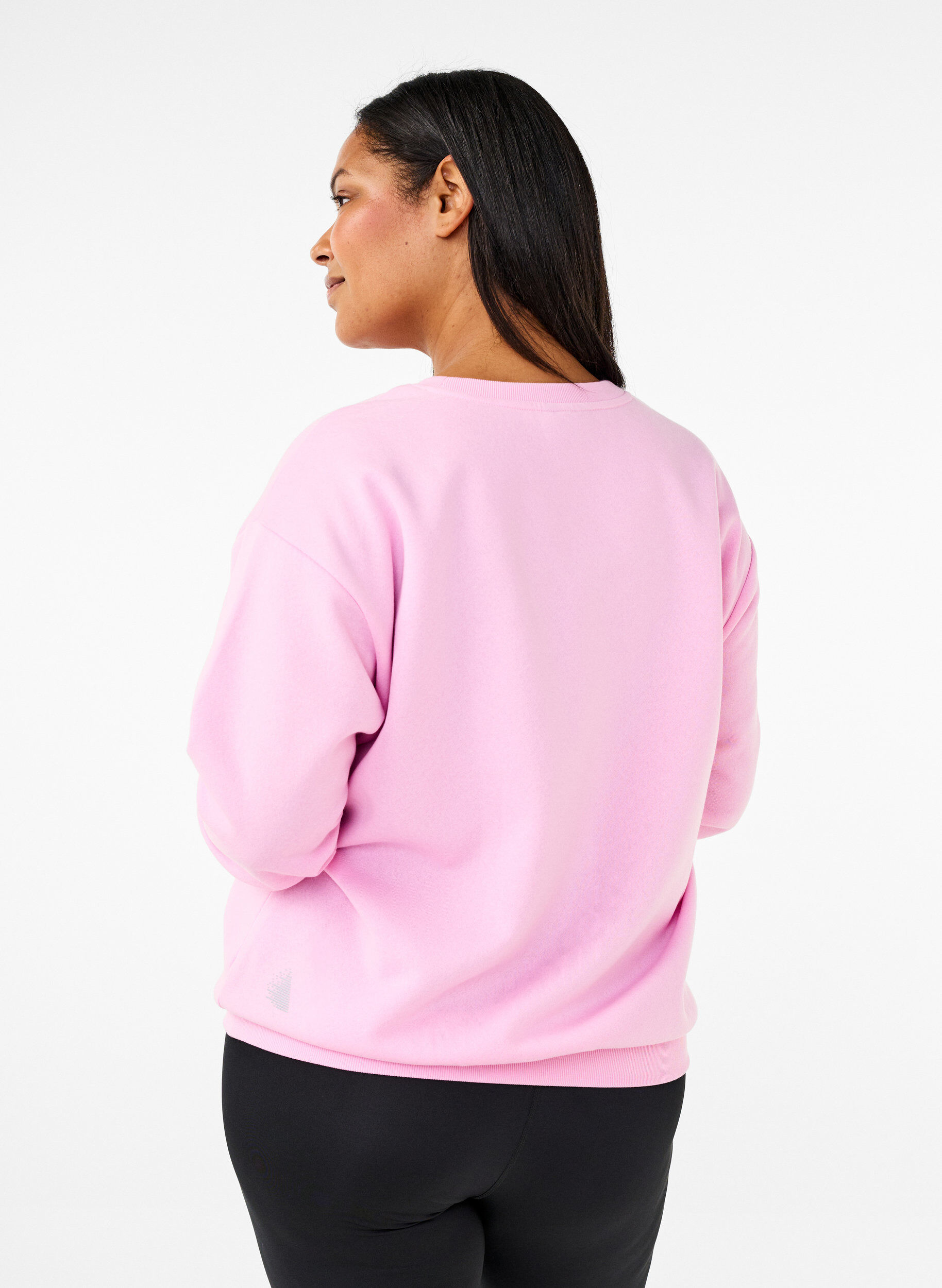 Zizzi Sweatshirt mit Motiv auf der Vorderseite, Pink, Model image number 2