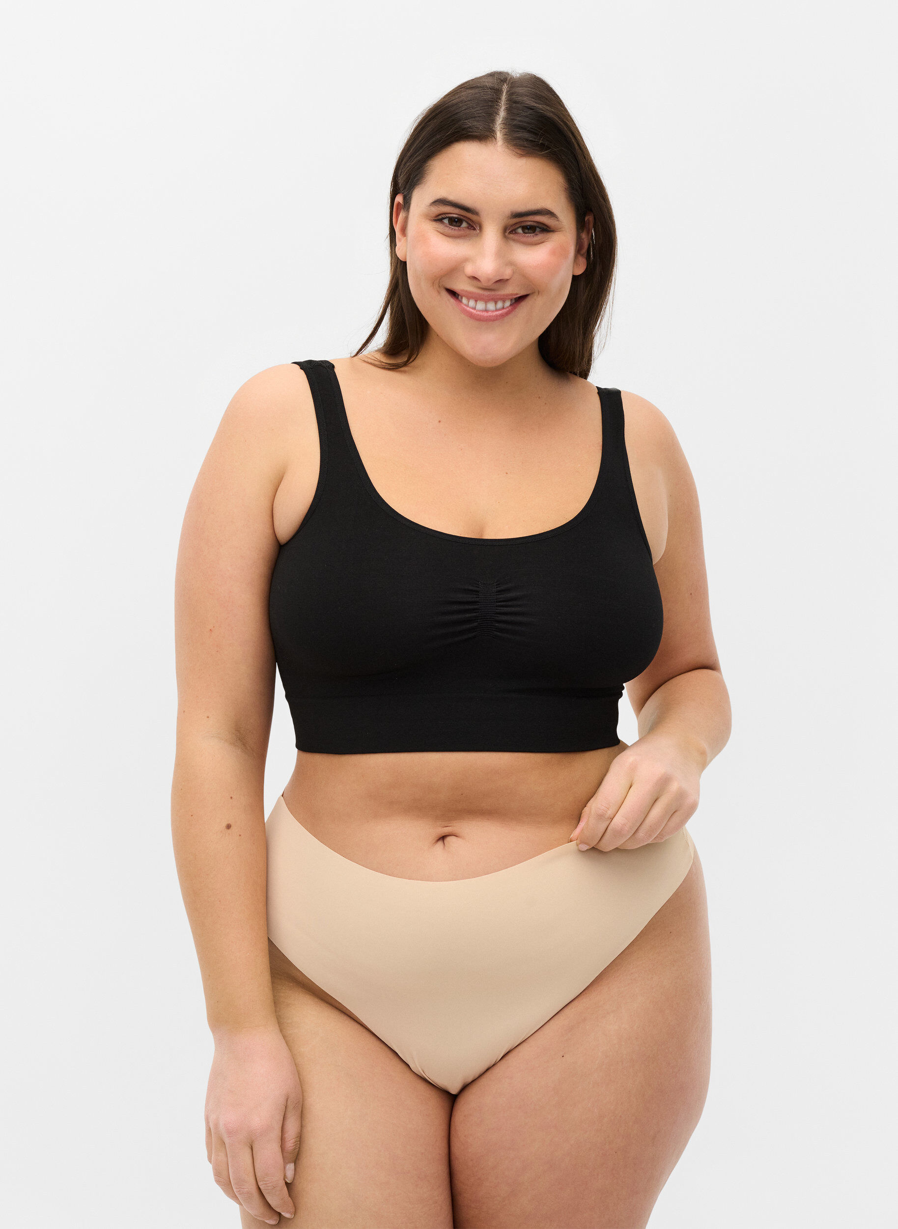 Zizzi 2er-Pack invisible G-String , Beige, Model image number 0