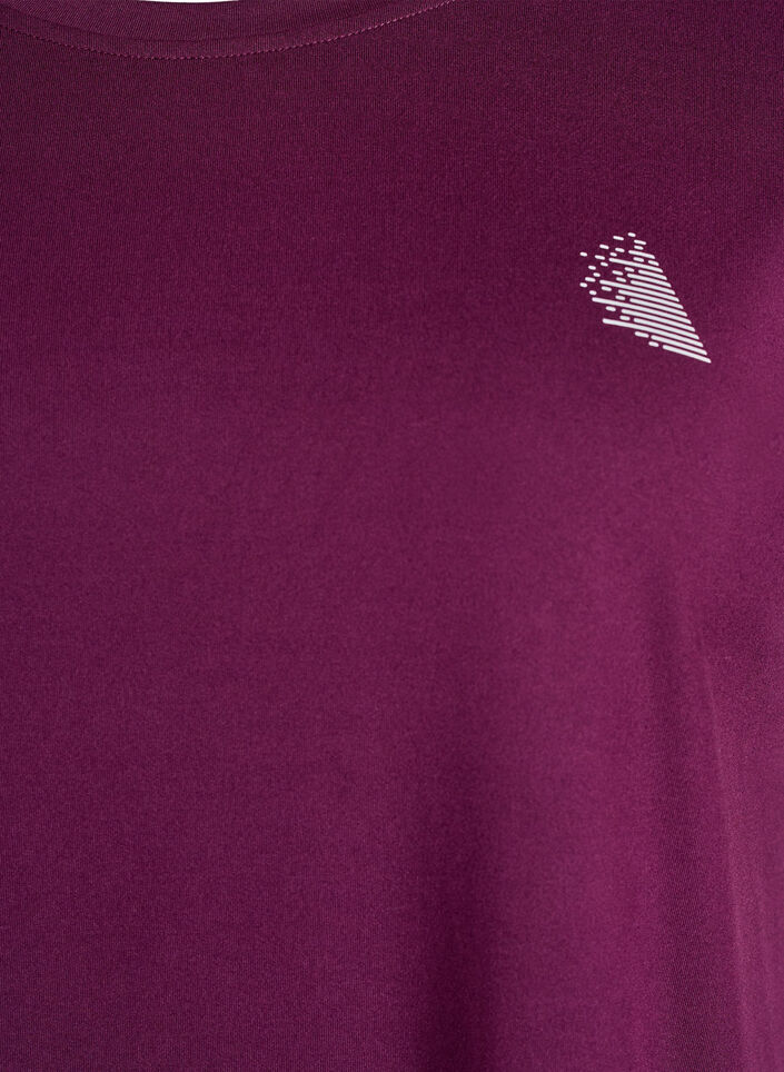 Einfarbiges Trainings-T-Shirt, Lila, Packshot image number 2