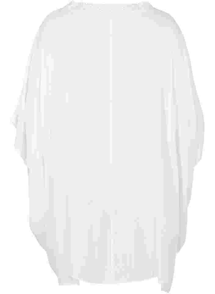 Strandkleid aus Viskose mit Spitzendetails, Bright White, Packshot image number 1