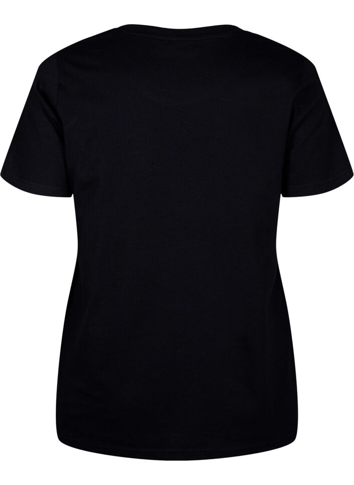 T-Shirt aus Baumwolle mit Schleife, Black W. White, Packshot image number 1