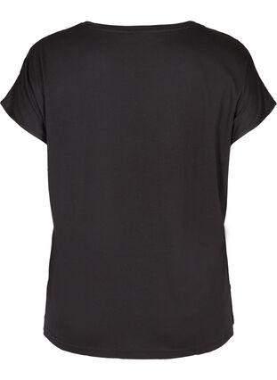 Kurzarm T-Shirt mit Pailletten, Black, Packshot image number 1