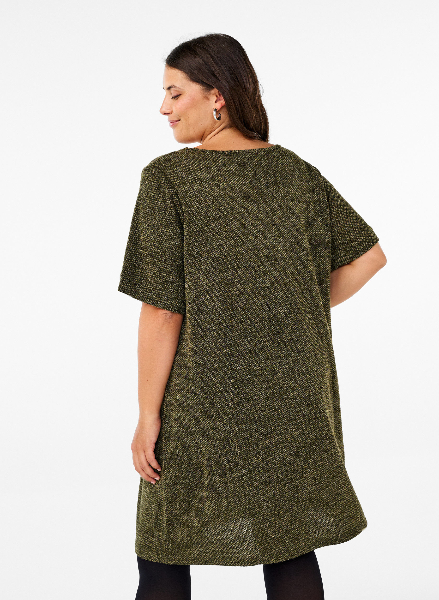 Zizzi T-Shirt-Kleid mit kurzen &Auml;rmeln, Winter Moss, Model image number 1