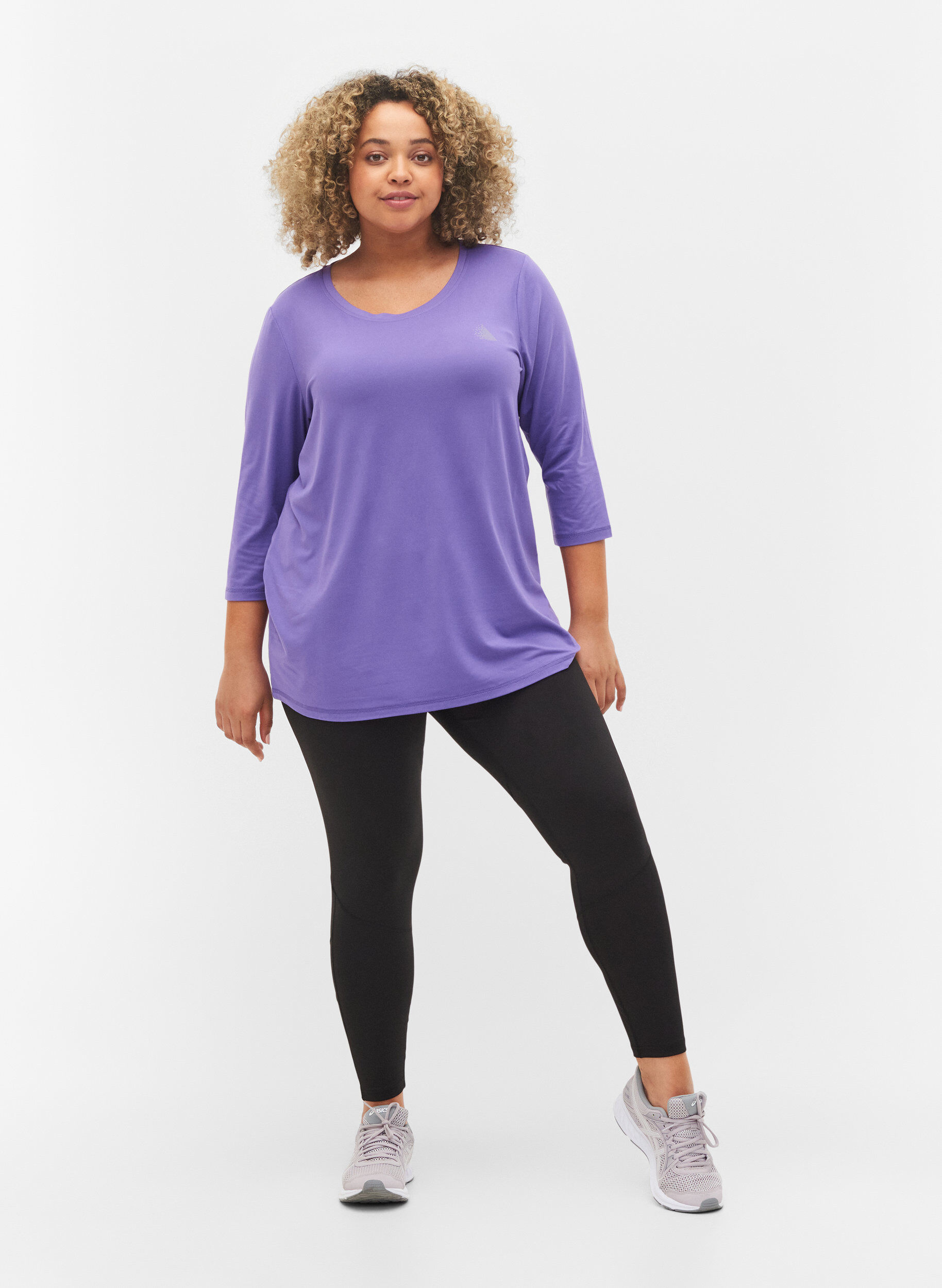 ZizziTrainingsshirt mit 3/4-&Auml;rmeln, Lila, Model image number 1