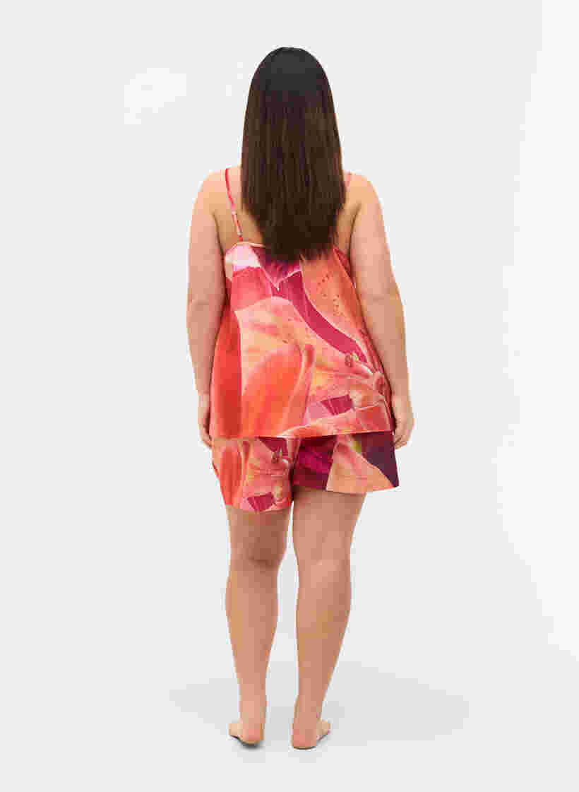 Nachtshorts mit Muster und Kordelzug, Orange Pink AOP, Model image number 1