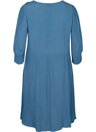 Kleid mit 3/4 Ärmeln aus Viskose, Real Teal, Packshot image number 1