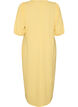 Midikleid mit V-Ausschnitt und Struktur, Gelb, Packshot image number 1