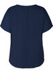 Bluse mit kurzen &Auml;rmeln und Rundhalsausschnitt, Blau, Packshot image number 1