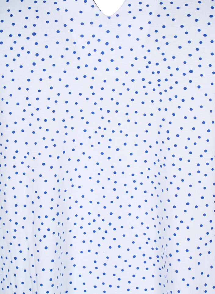 Baumwoll-T-Shirt mit Punkten und V-Ausschnitt, B.White/S.T.W Dot, Packshot image number 2