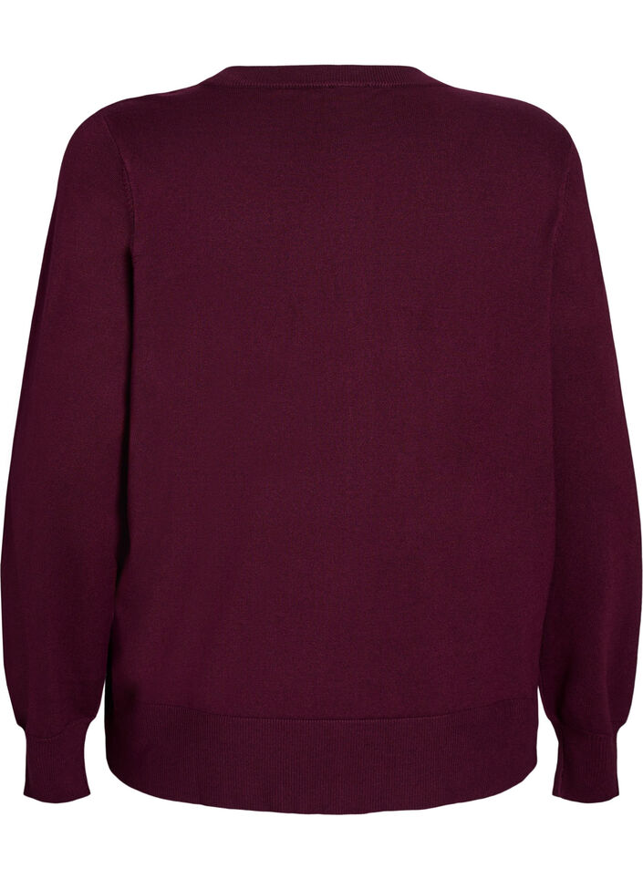 Strickjacke mit Rundhalsausschnitt und Kn&ouml;pfen, Rot, Packshot image number 1