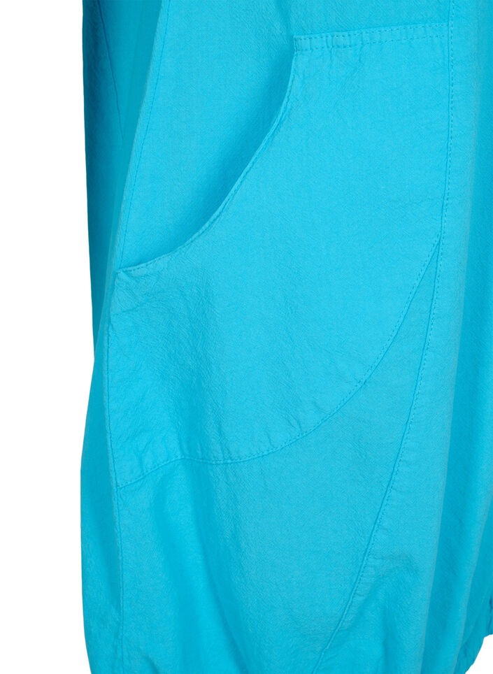 Kurzarm Kleid aus Baumwolle, Blau, Packshot image number 3