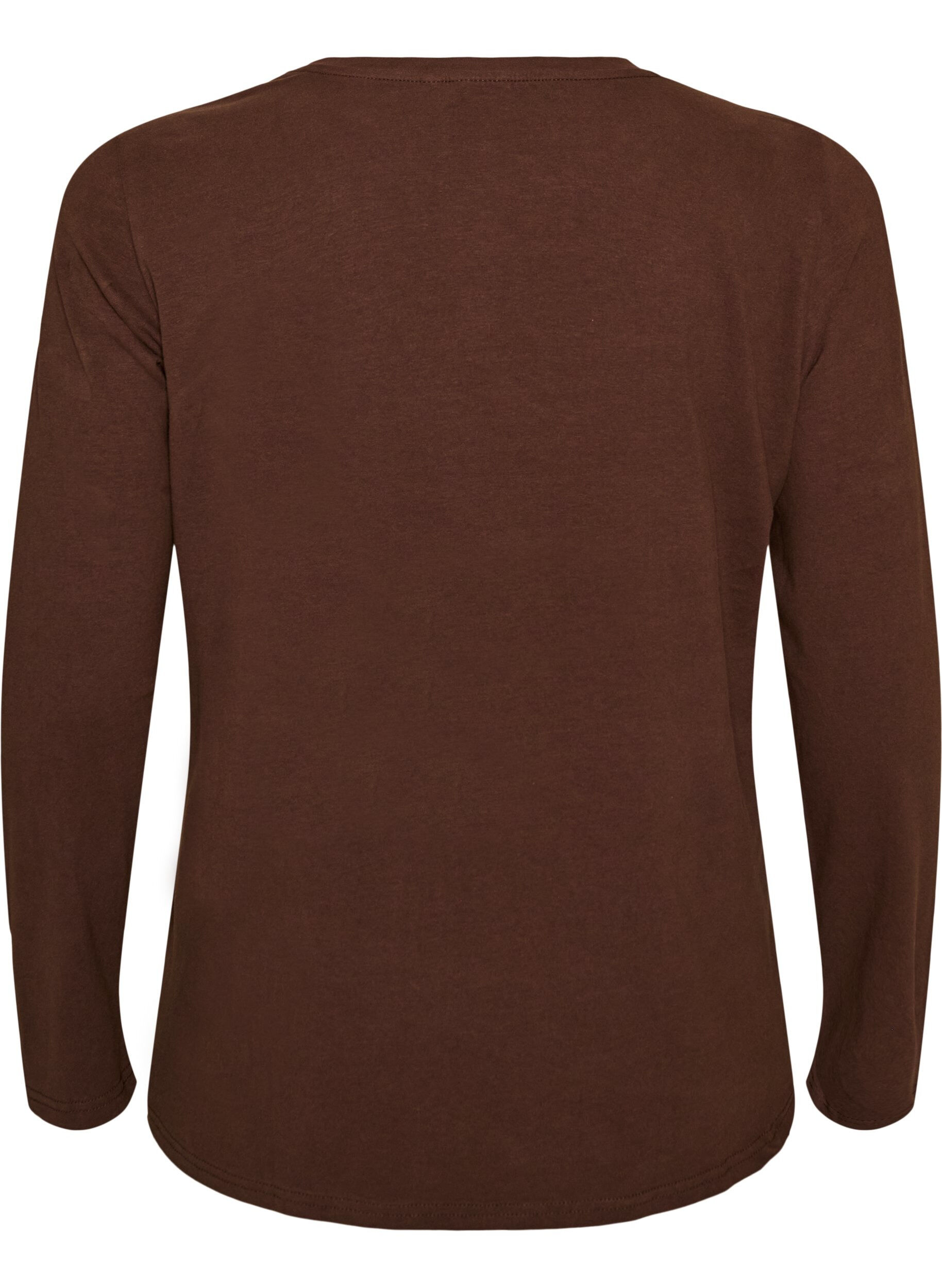ZizziBasic Bluse aus Jersey mit langen &Auml;rmeln, Braun, Packshot image number 1