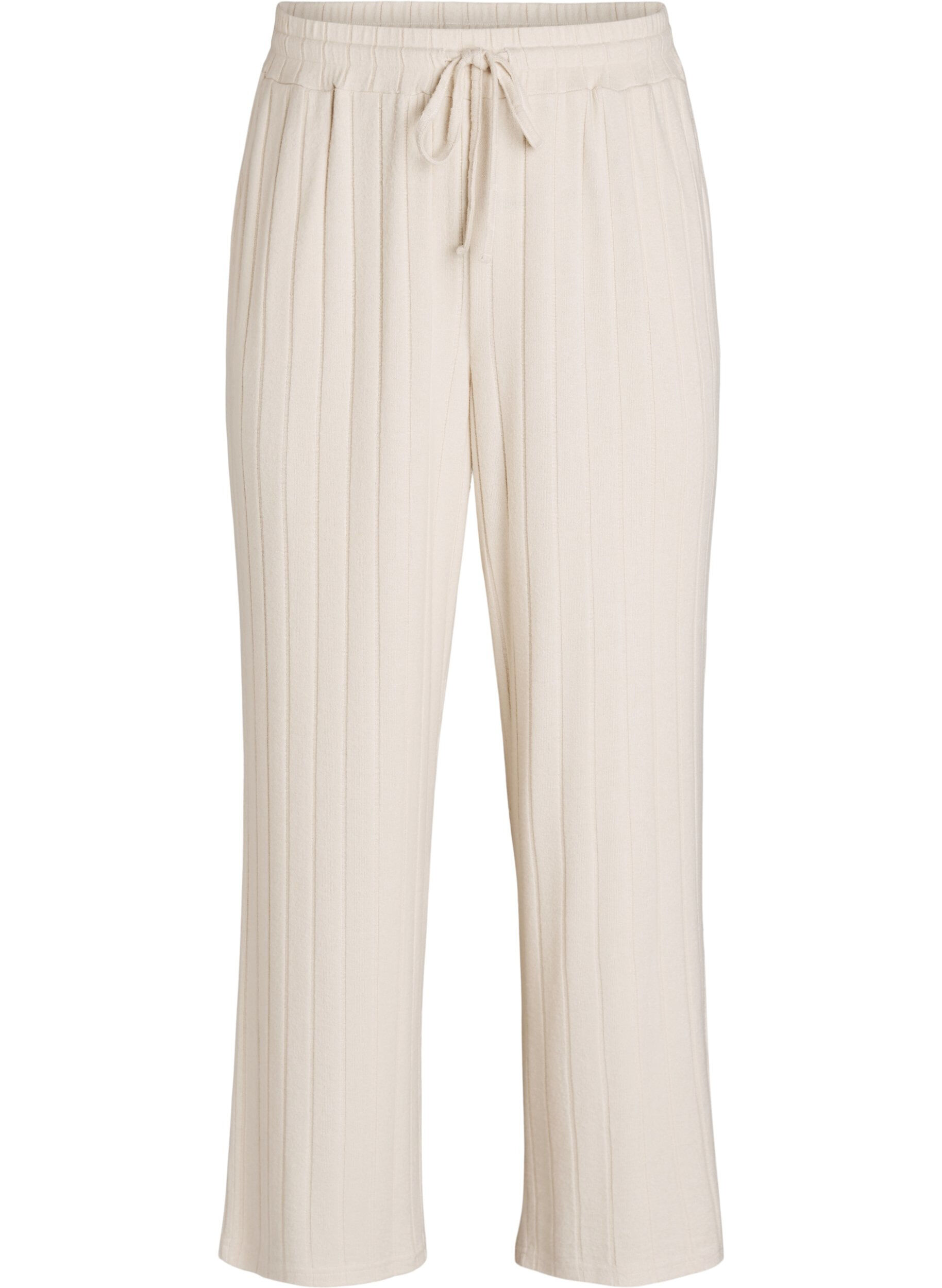 Loungehose aus geripptem Jersey mit hoher Taille