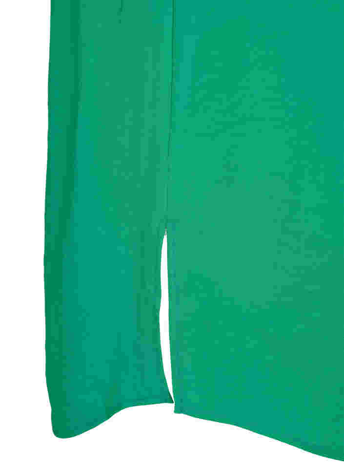 Lange Hemdbluse aus Viskose mit Schlitz, Mint, Packshot image number 3