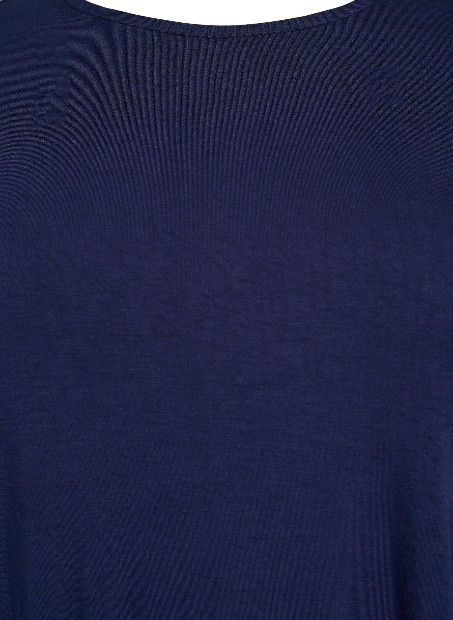 Zizzi Einfarbige Bluse mit langen &Auml;rmeln, Blau, Packshot image number 2