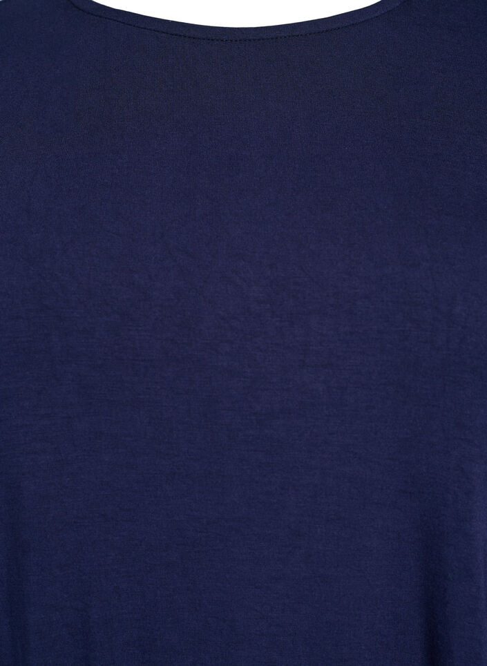 Einfarbige Bluse mit langen &Auml;rmeln, Blau, Packshot image number 2