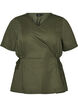 Bluse aus einer Baumwollmischung mit V-Ausschnitt und Bindeband, Gr&uuml;n, Packshot image number 0