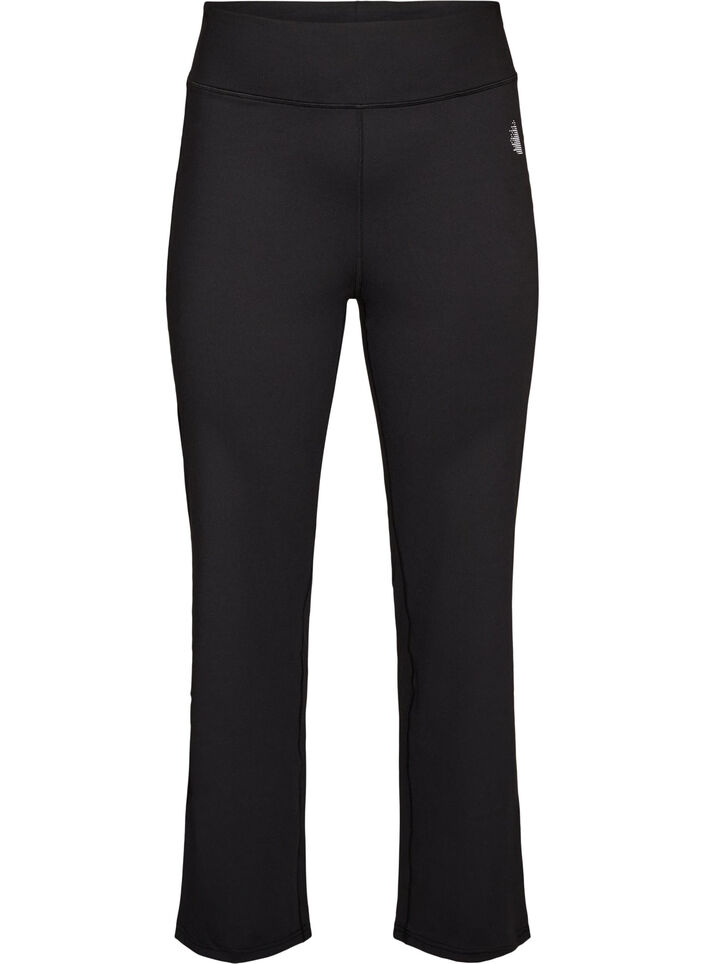 Bootcut-Trainingstights mit hoher Taille, Schwarz, Packshot image number 0