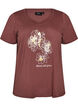T-Shirt aus Baumwolle mit Frontprint und V-Ausschnitt, Rot, Packshot image number 0