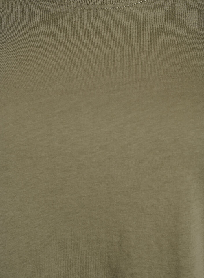 Basic-T-Shirt aus Baumwolle mit Rundhalsausschnitt, Gr&uuml;n, Packshot image number 2