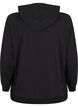 Sweat-Cardigan mit Kapuze und Taschen, Schwarz, Packshot image number 1