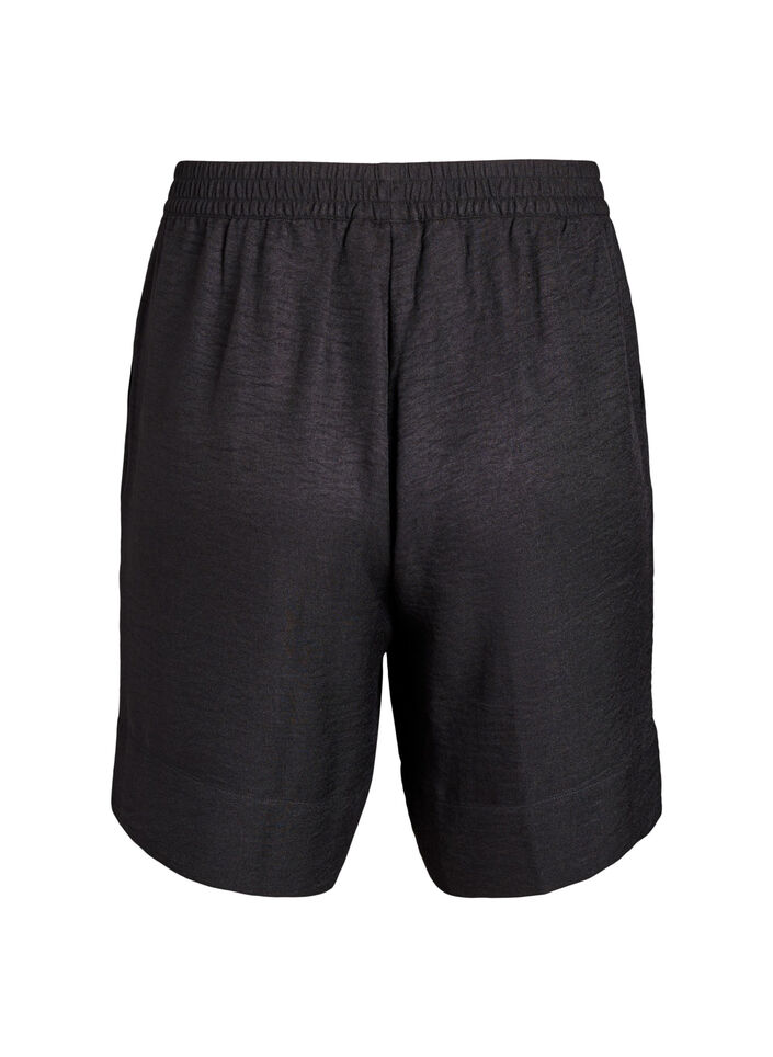 Shorts mit Taschen und hoher Taille, Schwarz, Packshot image number 1