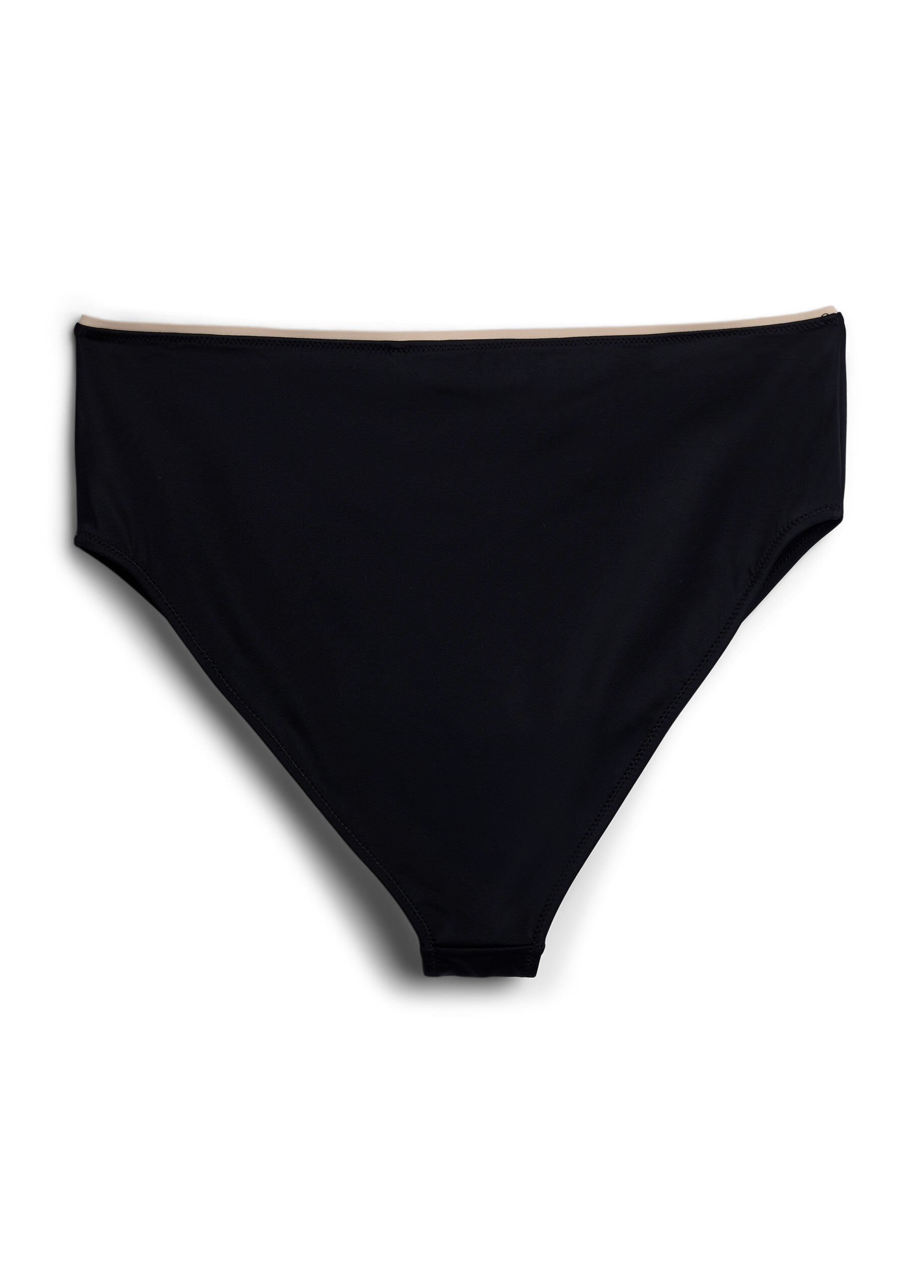Zizzi Tai Bikinihose mit hohem Bund, Schwarz, Packshot image number 1
