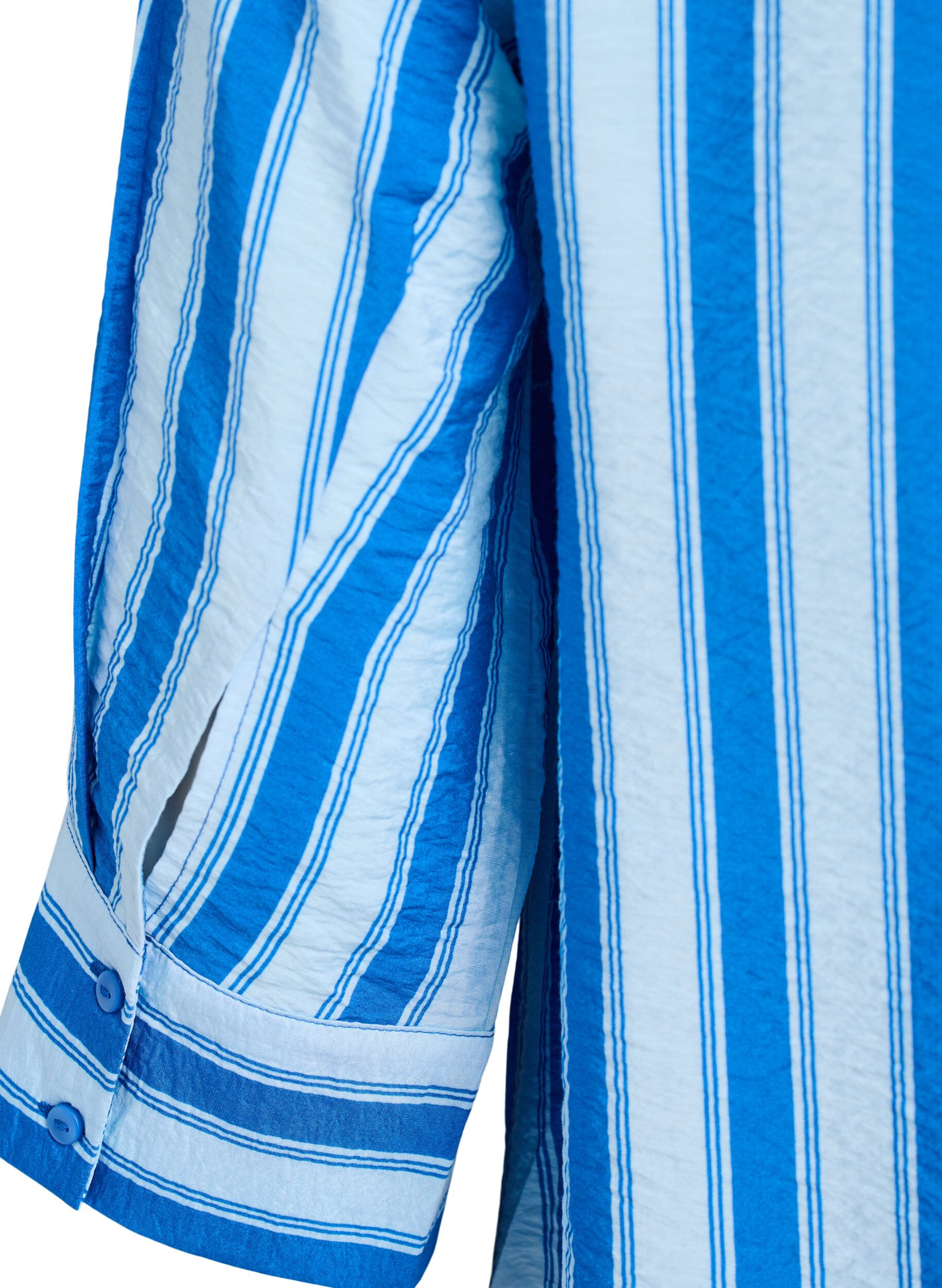 Zizzi Kleid mit Kragen und Brusttasche, Blau, Packshot image number 3