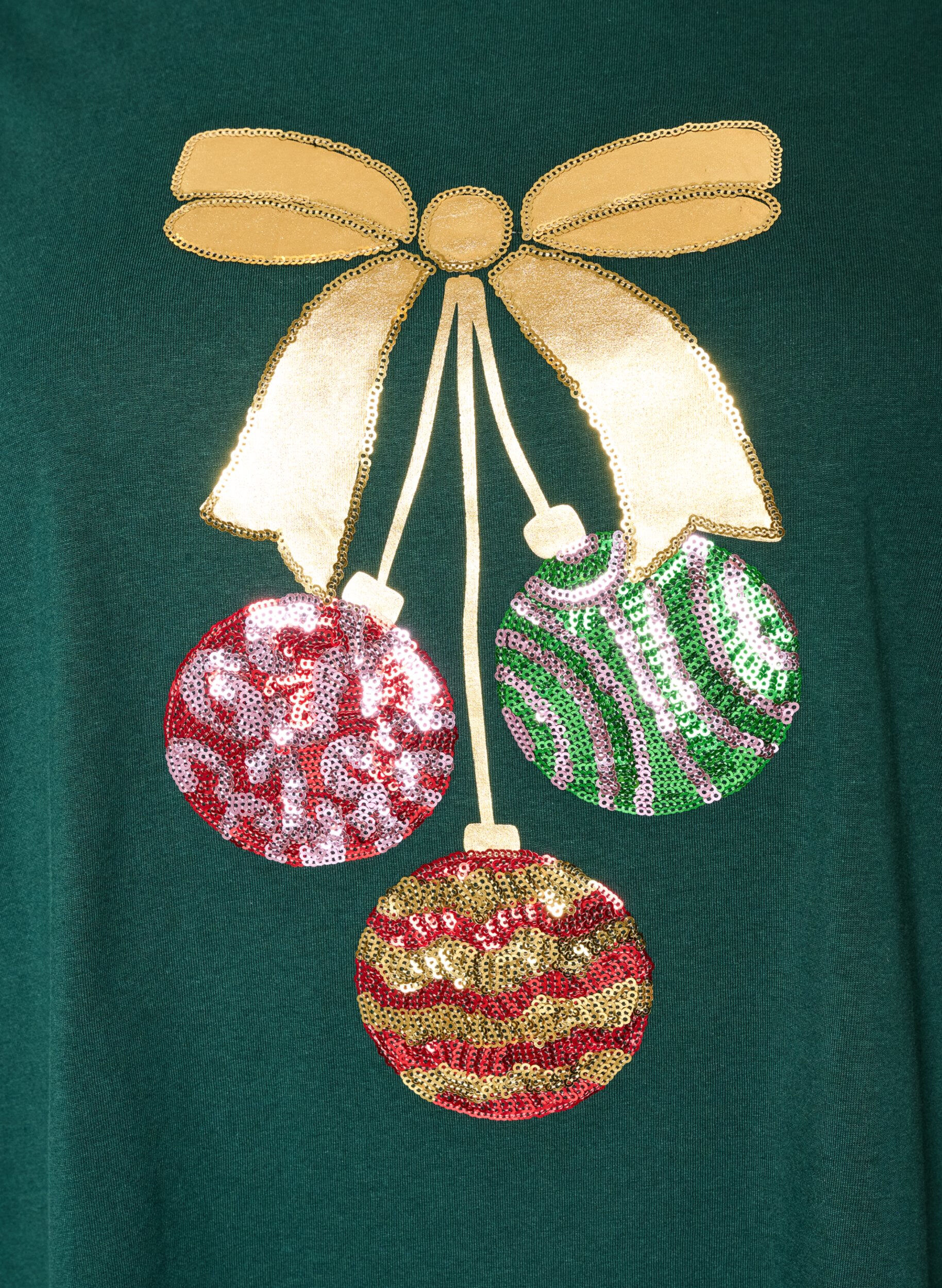 ZizziWeihnachts-T-Shirt aus Bio-Baumwolle, Gr&uuml;n, Packshot image number 2