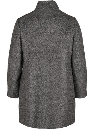 Mantel mit Wolle und Reißverschluss, Dark Grey Melange, Packshot image number 1