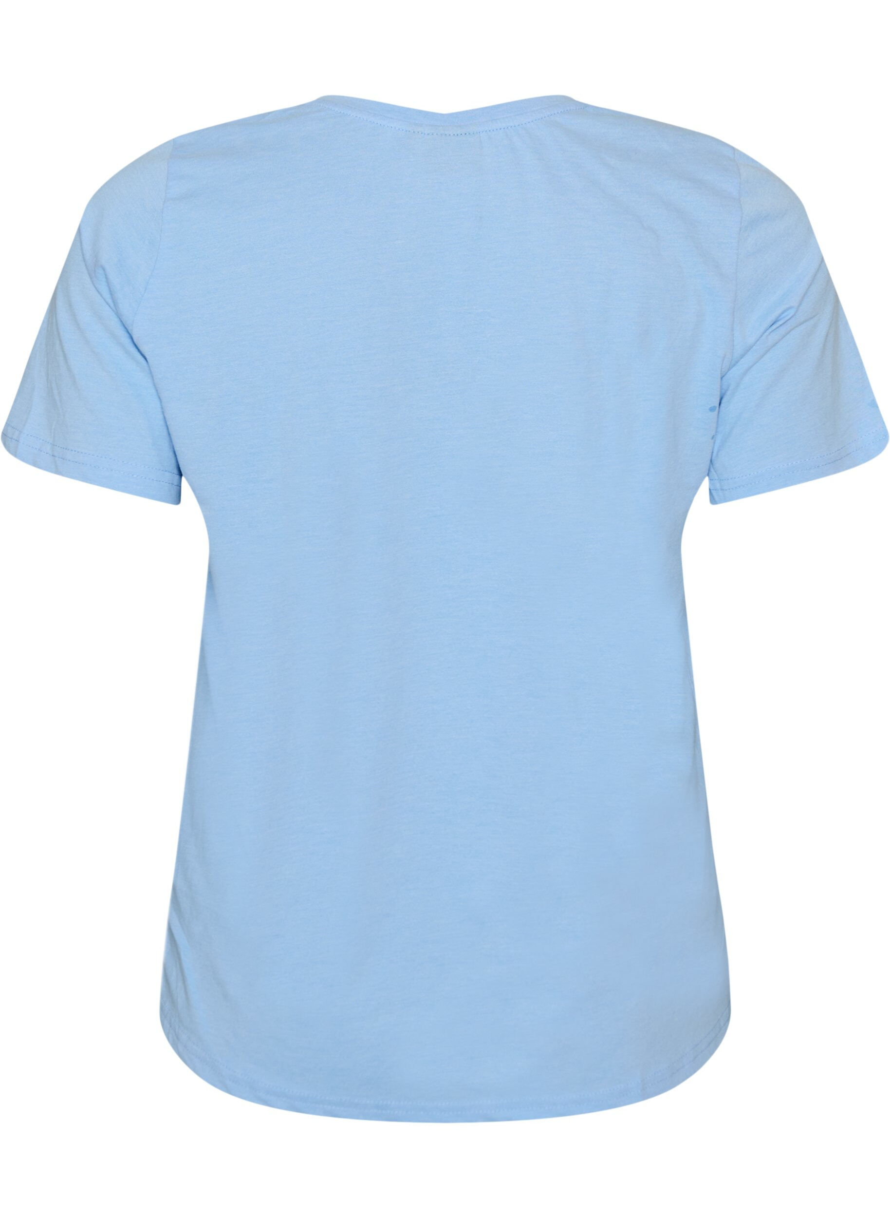 Zizzi T-Shirt mit V-Ausschnitt, Blau, Packshot image number 1
