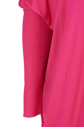 Lockere Strickbluse mit Rippbündchen, Pink Yarrow, Packshot image number 2