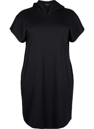 Sweatshirtkleid mit kurzen Ärmeln aus Modal-Mix, Black, Packshot image number 0
