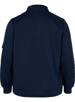 Stepp-Sweatshirt mit Reißverschluss, Navy Blazer, Packshot image number 1